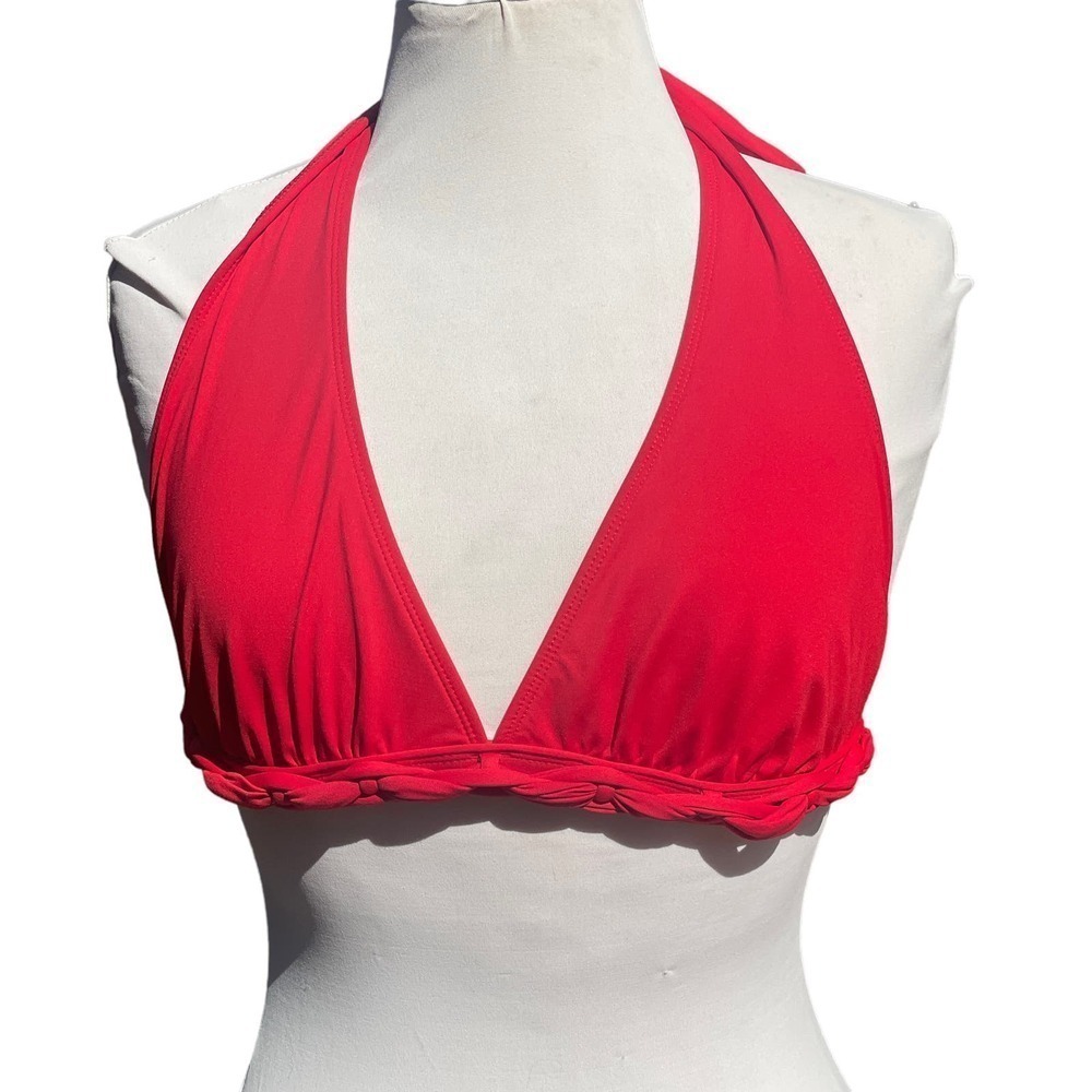 La Blanca Red Halter Bikini Top